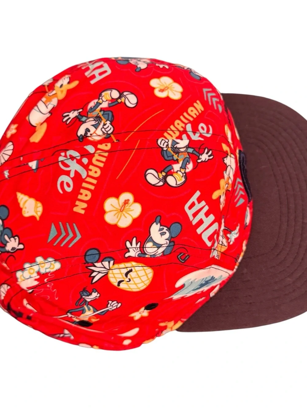 Aulani Disney Resort logo Snapback Hat Mickey & Friends Hawaiian All Over Print